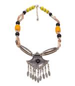 Designer Necklace With German Silver Pendant And Mix Ornaments And Beads Ppbj301