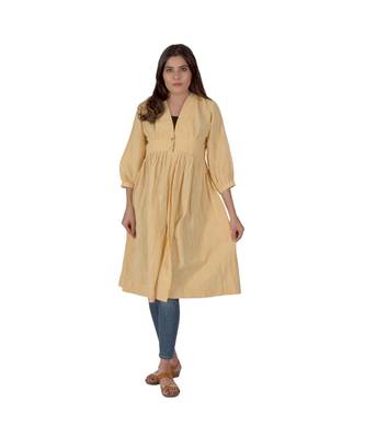 Daffodil Yellow Jacket Style Kurta In Khadi Cotton 1