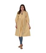 Daffodil Yellow Jacket Style Kurta In Khadi Cotton