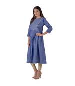 Royal Blue Kurta In Khadi Cotton