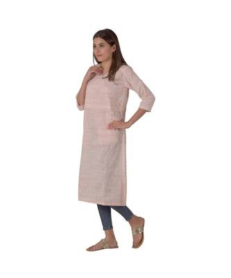 Pastel Pink Kurta In Khadi Cotton 1