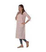 Pastel Pink Kurta In Khadi Cotton