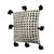 PEQURA Black Cotton Hand Woven Printed Square Cushion Cover