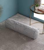 PEQURA Blue and White Cotton Bolster Cushion Stripes Patterned Oblong Cover