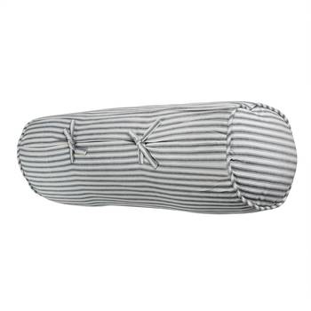 PEQURA Blue and White Cotton Bolster Cushion Stripes Patterned Oblong Cover 3