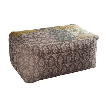 PEQURA Brown Cotton Hand Knitted Rectangular Textured Pouf 3