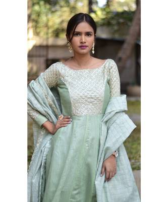 Pastel Bling Bell Dress With Dupatta 4
