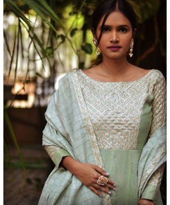 Pastel Bling Bell Dress With Dupatta 5