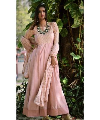 Pastel Pink Cut Dress With Dupatta 1