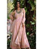 Pastel Pink Cut Dress With Dupatta