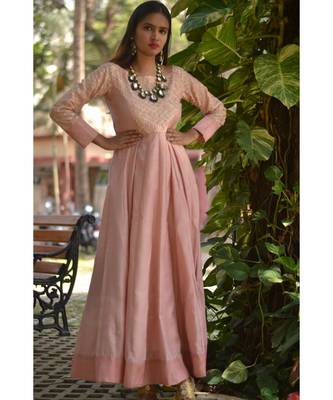 Pastel Pink Cut Dress With Dupatta 5
