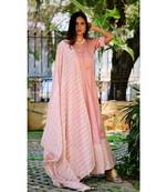 Pastel Pink Gold Dress With Dupatta