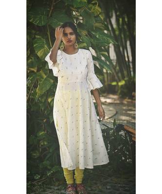 White Pastel Bling Dress With Dupatta 3