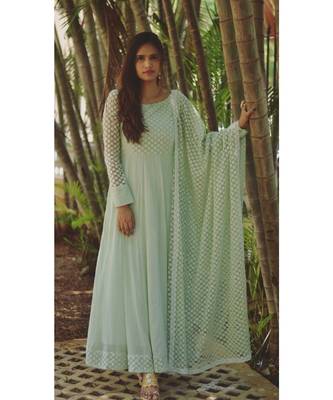 Green Star Dress With Dupatta 1