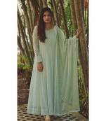 Green Star Dress With Dupatta