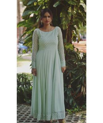 Green Star Dress With Dupatta 5