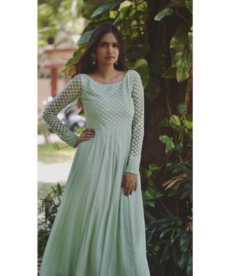 Green Star Dress With Dupatta 6