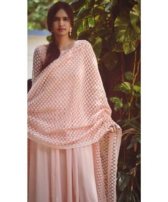 Pink Star Dress With Dupatta 5