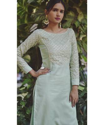 Pastel Green Bling Kurta With Dupatta 4