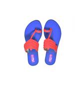 blue and red kolhapuri