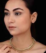 Polki And Gold Beads Choker