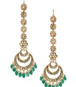 Kundan Chandbaali With Floral Ear Chain