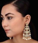 Blue Meenakari And Polki Chandbaali