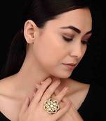 Floral Kundan Cocktail Ring