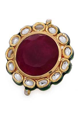 Red Kundan Cocktail Ring 2
