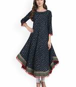 Women's Cotton Designer Printed Anarkali Kurti