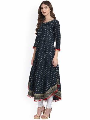 Women's Cotton Designer Printed Anarkali Kurti 2