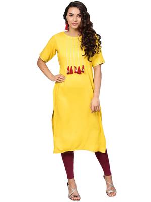 Lemon printed rayon kurtas and kurtis 2