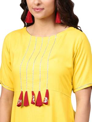 Lemon printed rayon kurtas and kurtis 3