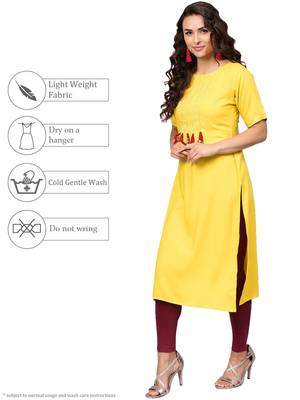 Lemon printed rayon kurtas and kurtis 5
