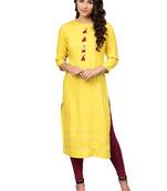Lemon printed rayon kurtas and kurtis