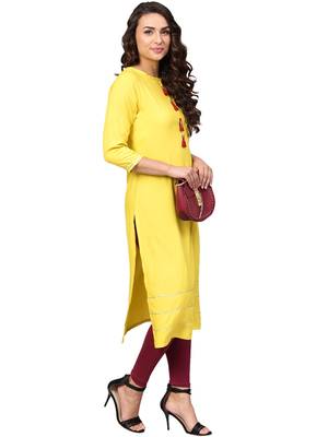 Lemon printed rayon kurtas and kurtis 4