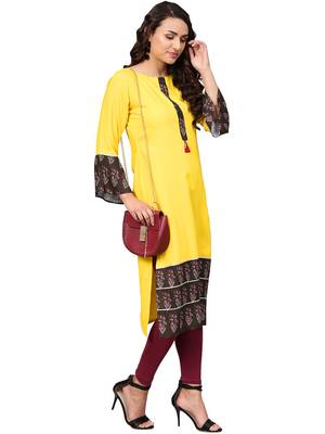 Lemon printed rayon kurtas and kurtis 1