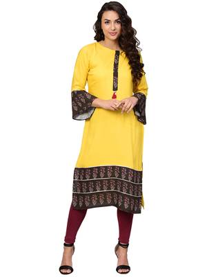 Lemon printed rayon kurtas and kurtis 2