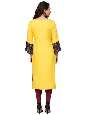 Lemon printed rayon kurtas and kurtis 4