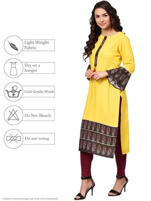 Lemon printed rayon kurtas and kurtis 5