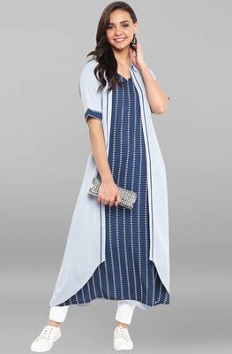 Janasya Multicolor printed crepe kurtas and kurtis 1