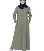 Green plain georgette abaya