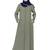 Green plain georgette abaya