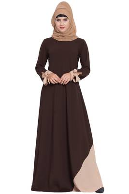 Brown Plain Nida Abaya 1