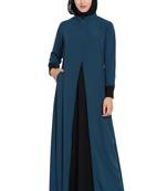 Teal Plain kashibo Abaya