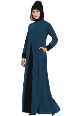 Teal Plain kashibo Abaya 2