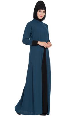 Teal Plain kashibo Abaya 3