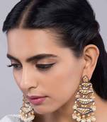 Blue Meenakari And Kundan Chandbali