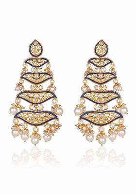 Blue Meenakari And Kundan Chandbali 2