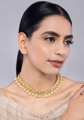 Kundan And Pearls Choker Necklace 1